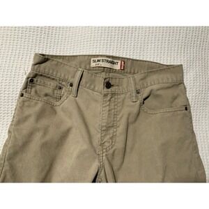 Levis 514 Jeans Mens 30x30 Tan Khaki Slim Straight Corduroy Pants